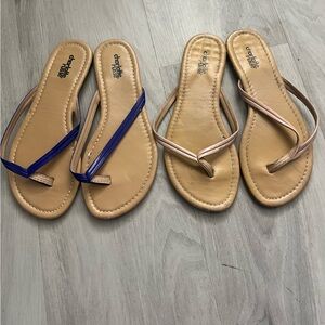 Charlotte Russe Sandals size 6 
Set of two 
Colors: Blue and tan